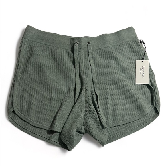 Calvin Klein Jeans Women's Ribbed-Knit Drawstring Shorts, Size L, NWT - Picture 2 of 7